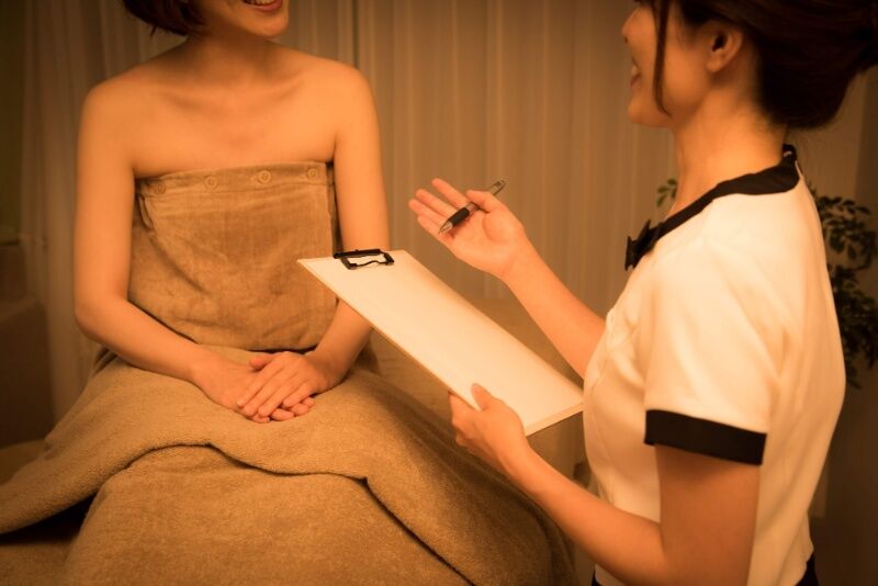 オイル施術に対応したお着替えの用意
